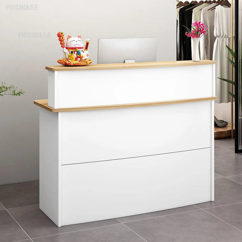 Modern Company Office Furniture Simple Cashier Supermarket Bar Counter Reception Desks For Beauty Salon