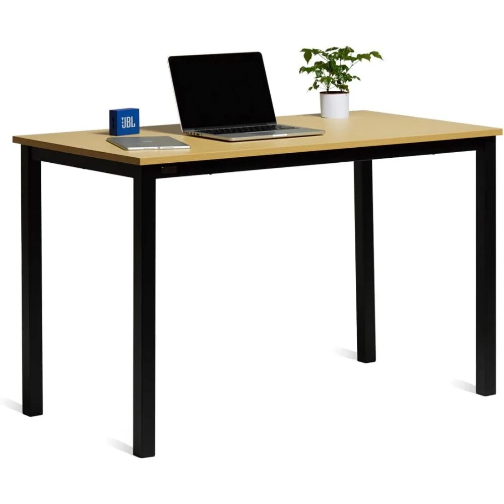 Computer Desk 47 Inch PC Laptop Study Table Office Desk WorkstationConference Table, Modern Industrial Style,Oak Board Black Leg