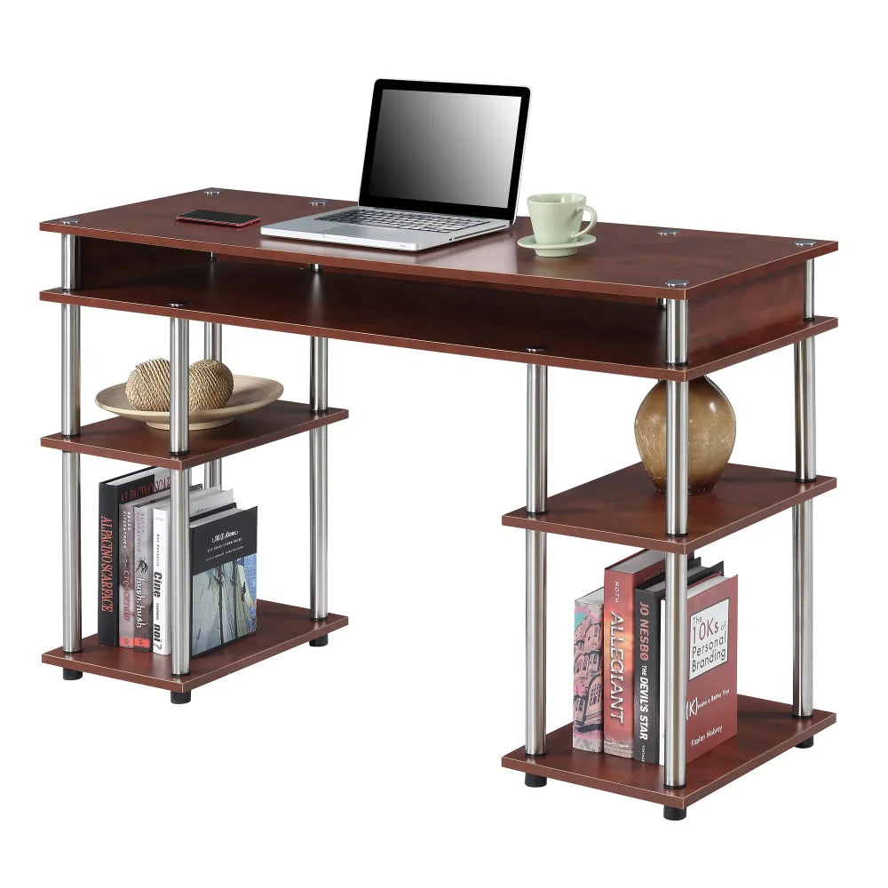 Designs2Go No Tools Student Desk with Shelves