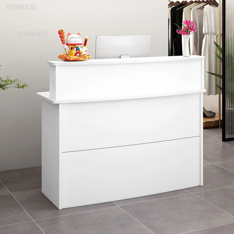 Modern Company Office Furniture Simple Cashier Supermarket Bar Counter Reception Desks For Beauty Salon