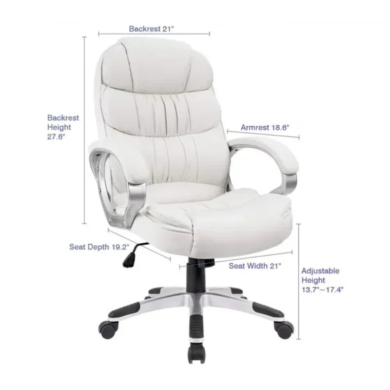 Vineego High Back Executive Chair PU Leather Business Manager’s Office Chair Adjustable Ergonomic Swivel Desk Chair