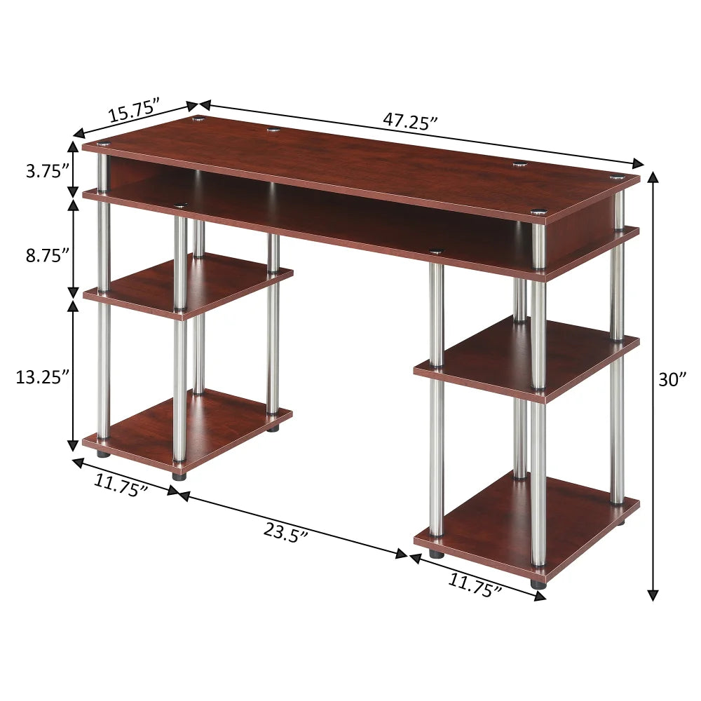 Designs2Go No Tools Student Desk with Shelves